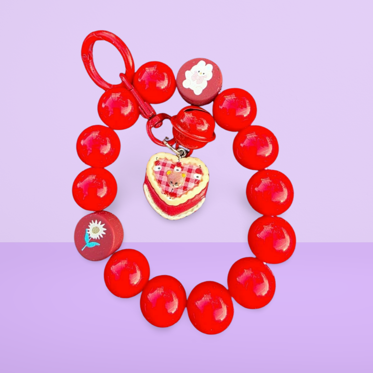 Red Cake Inspired Candy Keychain