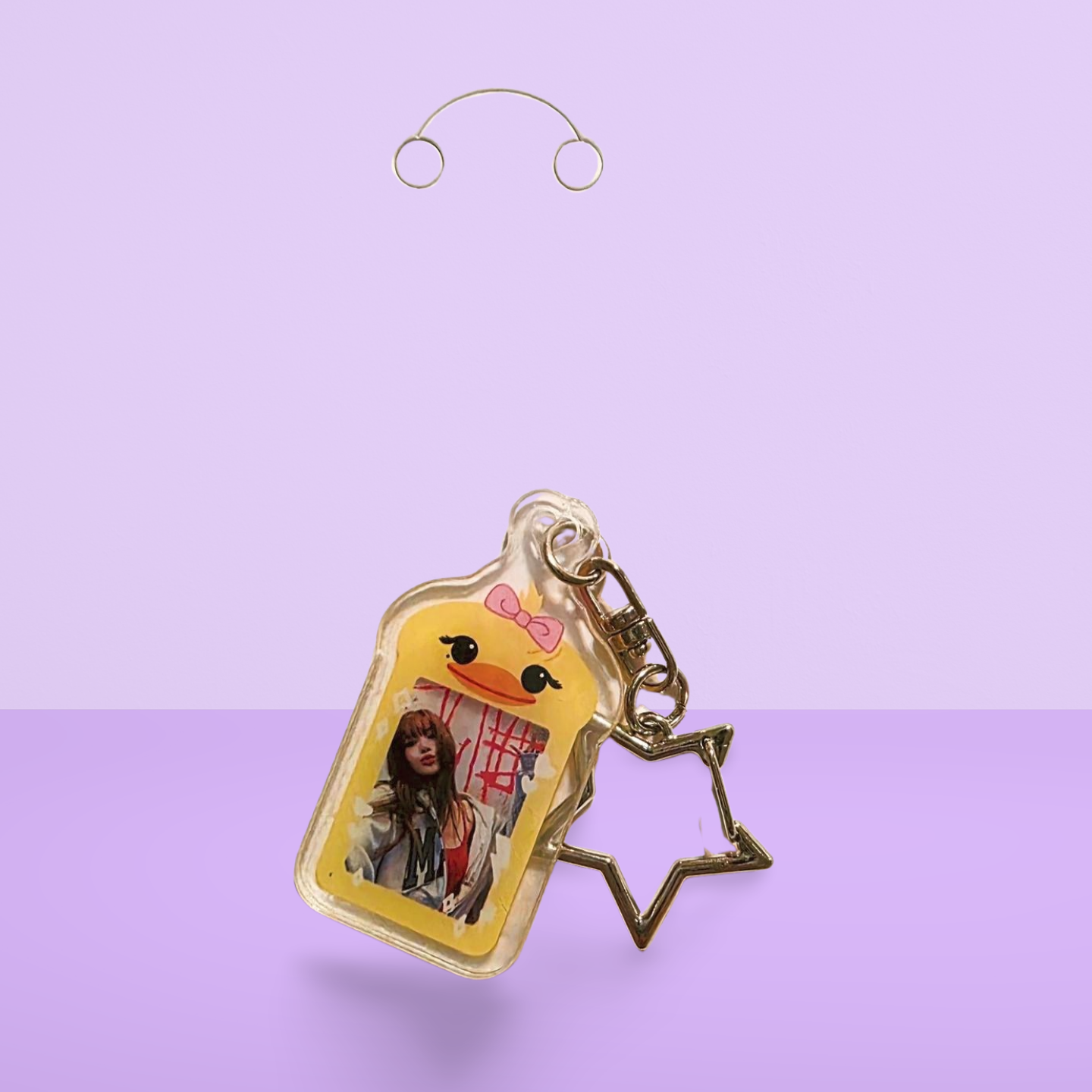 Acrylic Keychain- Black/Pink Photo Card Holder Inspired Small Sized