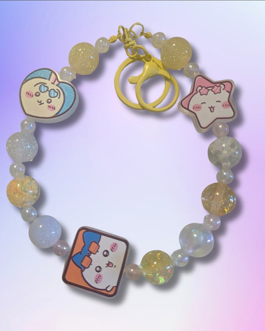 Chikawa and friends Inspired wristlet keychain